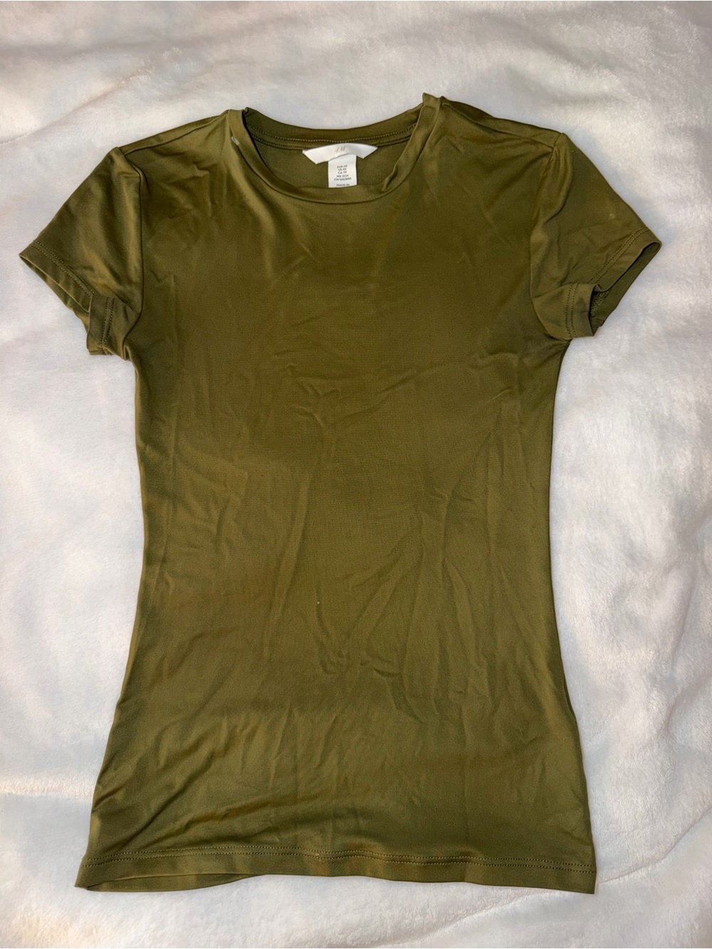 H&M Olive Green Short Sleeve Crew Neck Tee